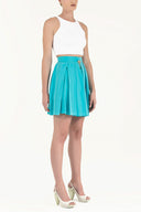 Turquoise Pleated wide cut skirt 80414