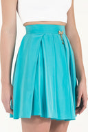 Turquoise Pleated wide cut skirt 80414