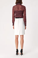 White Slim-fit skirt with elastic waist 80415