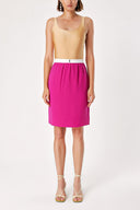 Fuchsia Slim-fit skirt with elastic waist 80415