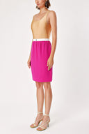 Fuchsia Slim-fit skirt with elastic waist 80415