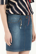 Navy Blue Slim fit denim skirt 80417
