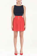 Red Pleated mini dress 80452