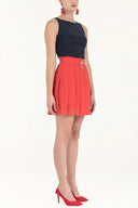 Red Pleated mini dress 80452