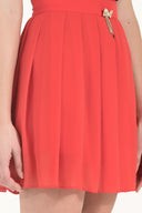 Red Pleated mini dress 80452