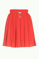 Red Pleated mini dress 80452