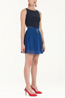 Turquoise Pleated mini dress 80452