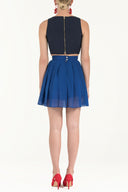 Turquoise Pleated mini dress 80452