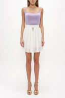 Ecru Pleated mini dress 80452