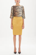 Mustard Slim fit skirt 80436