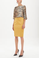 Mustard Slim fit skirt 80436