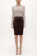 Brown Slim fit skirt 80436