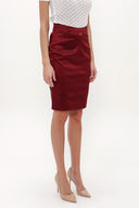 Burgundy Slim fit skirt 80436