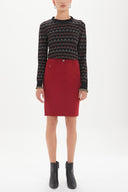Red Slim fit skirt 80461