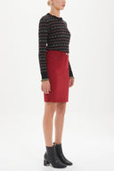 Red Slim fit skirt 80461