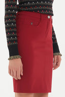 Red Slim fit skirt 80461