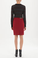 Red Slim fit skirt 80461