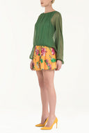 Pars Printed silk skirt 80473