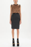 Black Faux leather skirt 80479