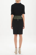 Black Velvet garnish kasha fabric skirt 80482