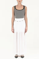 White accessory  detailed  chiffon skirt 80495