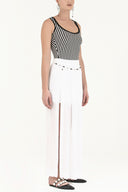 White accessory  detailed  chiffon skirt 80495