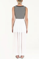 White accessory  detailed  chiffon skirt 80495