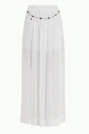 White accessory  detailed  chiffon skirt 80495