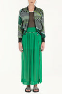 Green accessory  detailed  chiffon skirt 80495