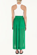 Green accessory  detailed  chiffon skirt 80495