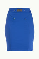 Navy Blue Slim fit cotton skirt 80498