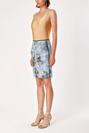 Blue Jacquard pencil skirt 80502