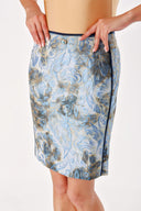 Blue Jacquard pencil skirt 80502