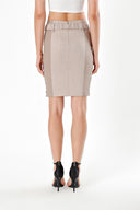 Beige Belted pencil skirt 80507