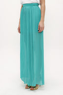 Water green Pleated chiffon skirt 80513