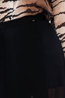 Black Pleated chiffon skirt 80513