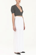 White Pleated chiffon skirt 80513