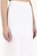 White Pleated chiffon skirt 80513
