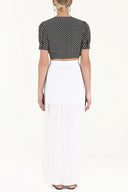 White Pleated chiffon skirt 80513