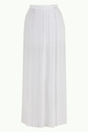 White Pleated chiffon skirt 80513