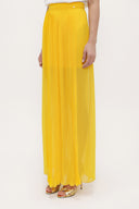 Yellow Pleated chiffon skirt 80513