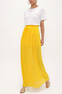 Yellow Pleated chiffon skirt 80513