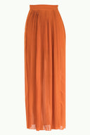 Orange Pleated chiffon skirt 80513