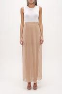 Beige Pleated chiffon skirt 80513