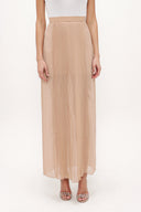 Beige Pleated chiffon skirt 80513