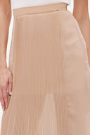 Beige Pleated chiffon skirt 80513