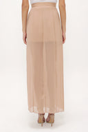 Beige Pleated chiffon skirt 80513