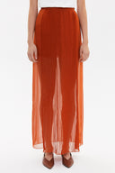 Copper Pleated chiffon skirt 80513