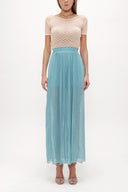 Skyblue Pleated chiffon skirt 80513