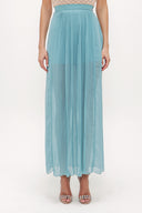 Skyblue Pleated chiffon skirt 80513